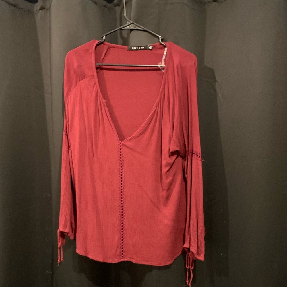 Red 3/4 sleeve blouse